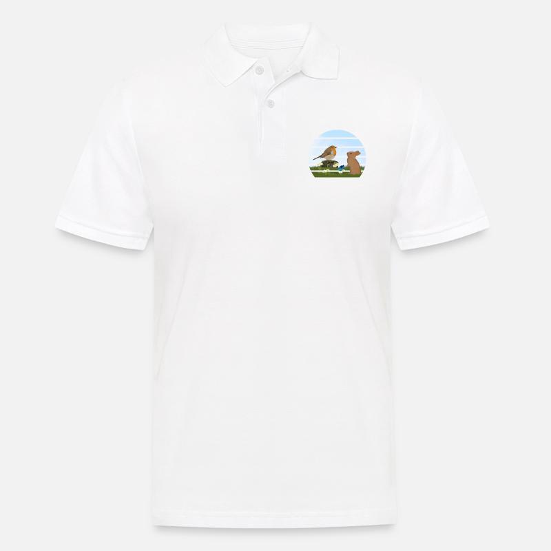 Robin Bird Rabbit Easter Spring - Men's Polo Shirt - white