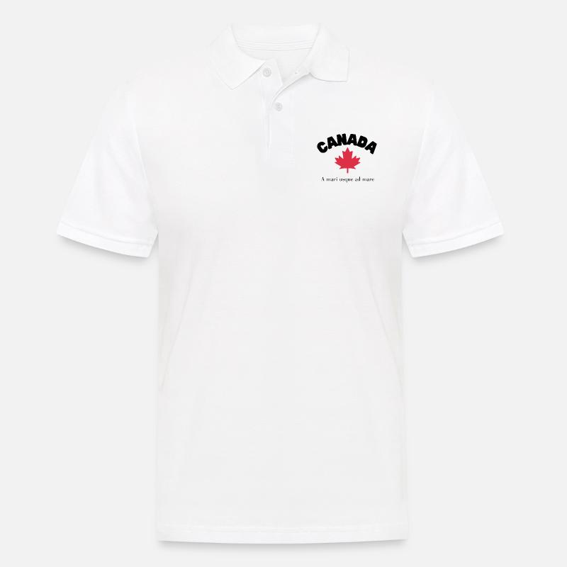 CANADA avec feuille d’érable et devise - Polo Homme - blanc