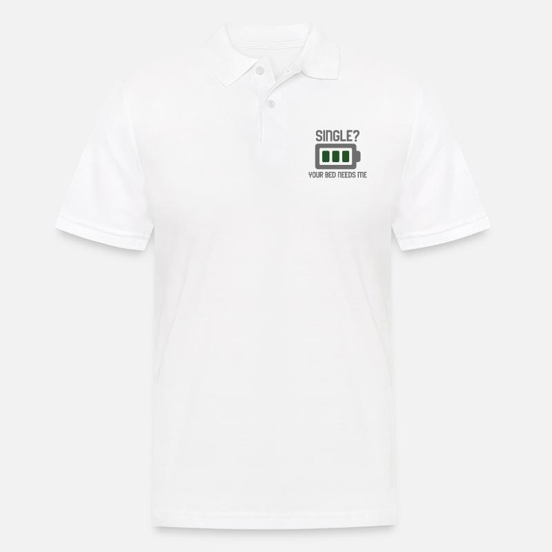 Your Bed needs Me - Männer Poloshirt - Weiß