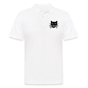 Cat cartoon (Colors customizable) - Men's Polo Shirt - white - Front - Kai (181cm)
