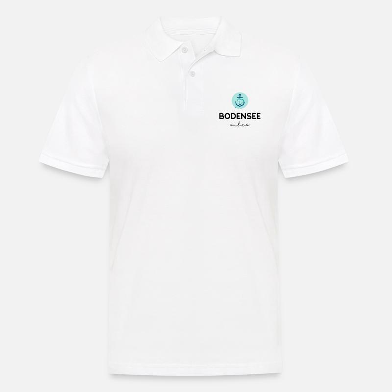 Bodensee Vibes Blue - Männer Poloshirt - Weiß
