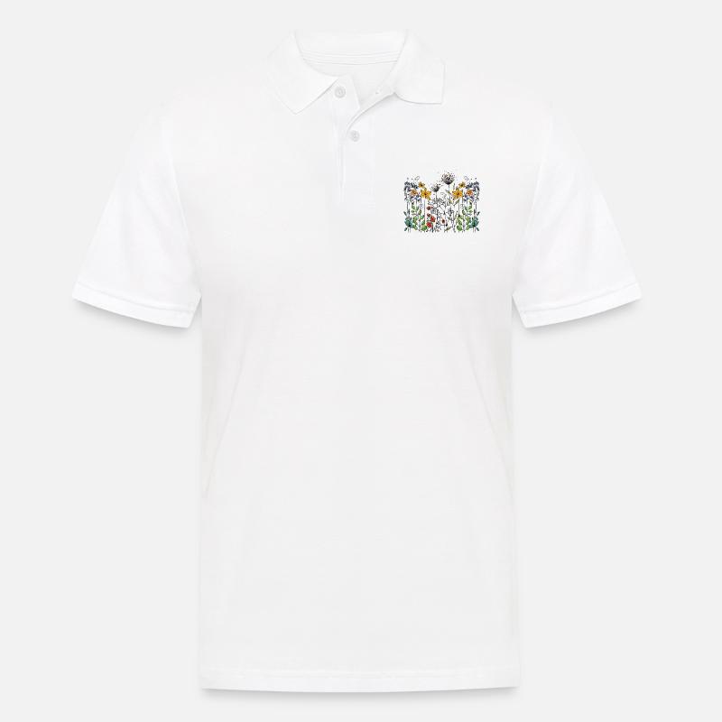 Blumen - Männer Poloshirt - Weiß
