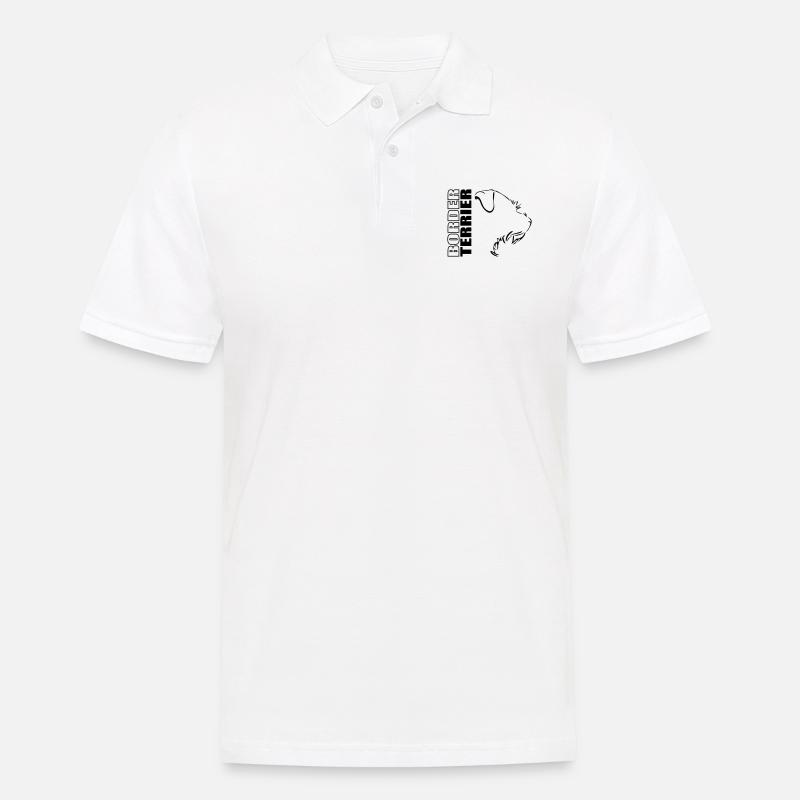 BORDER TERRIER PROFIL WILSIGNS - Männer Poloshirt - Weiß