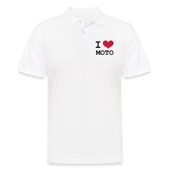 Ich liebe Motorräder! - Männer Poloshirt - Weiß - Vorne - Kai (181cm)