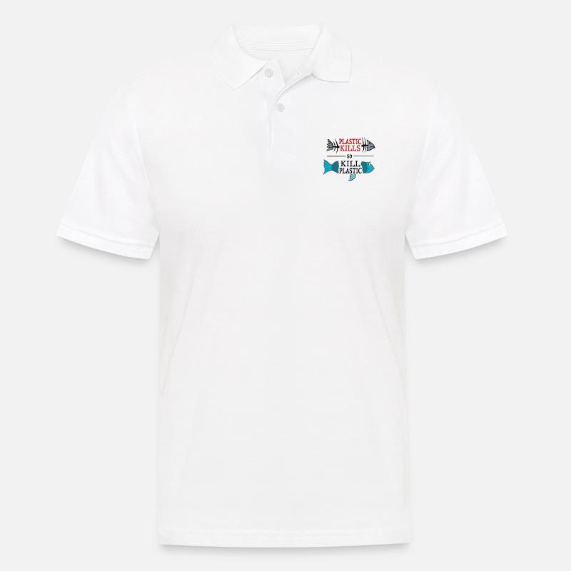 plastic kills - so kill plastic - Männer Poloshirt - Weiß