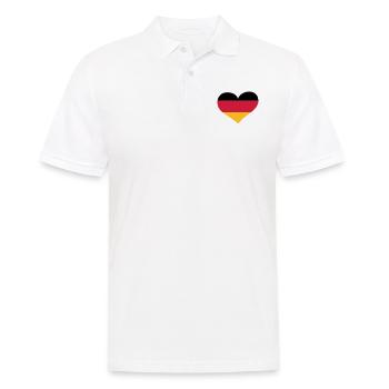 Deutschland Herz; Heart Germany - Polo Homme - blanc - Devant - Kai (181cm)