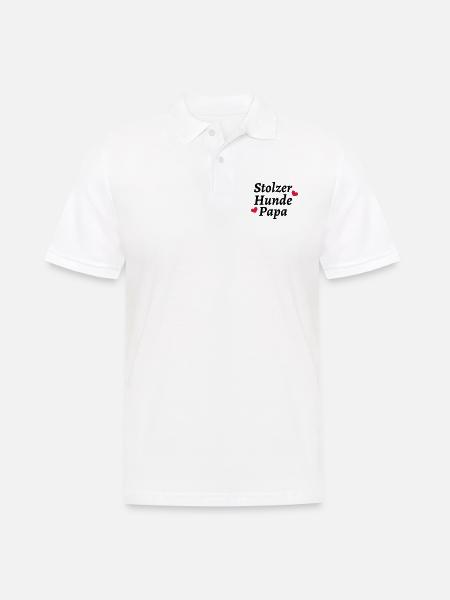 Stolzer Hunde Papa - Männer Poloshirt - Weiß