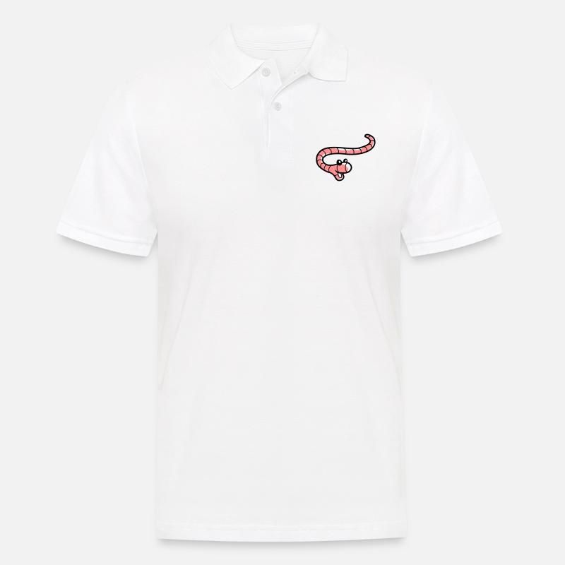 Fröhlicher kleiner Wurm - Männer Poloshirt - Weiß