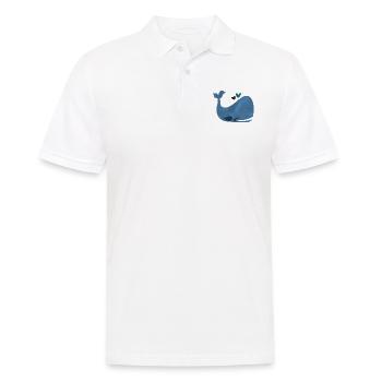 Blue Whale Bliss - Männer Poloshirt - Weiß - Vorne - Kai (181cm)