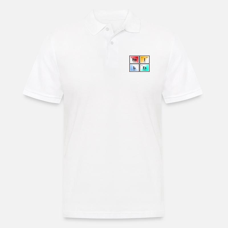 Lächelt | Periodensystem der Elemente - Männer Poloshirt - Weiß