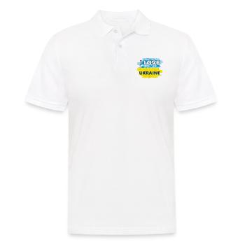 Ich liebe die Ukraine - Männer Poloshirt - Weiß - Vorne - Kai (181cm)