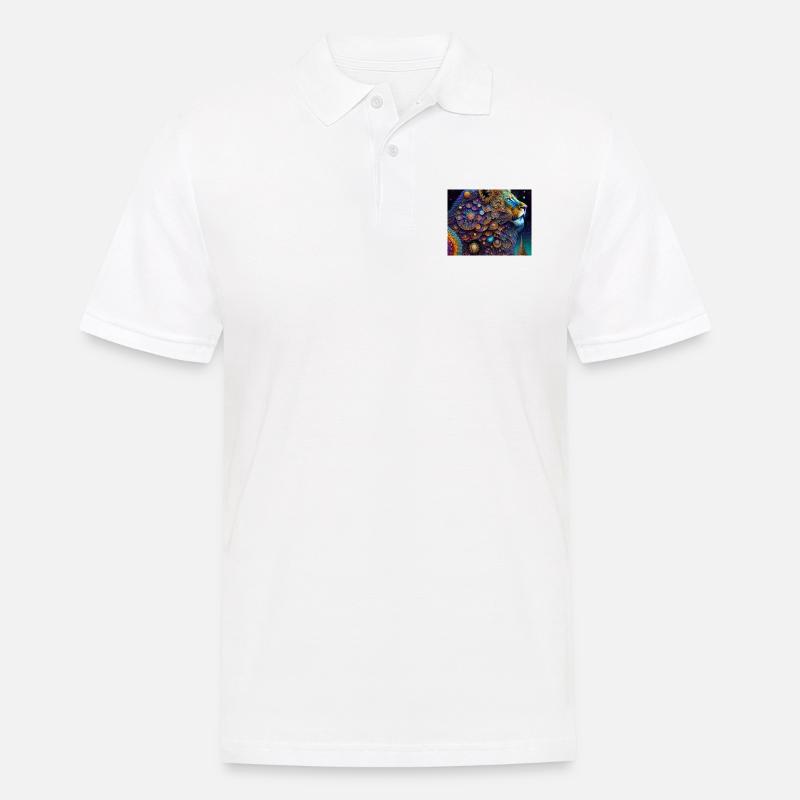 Löwe - Männer Poloshirt - Weiß