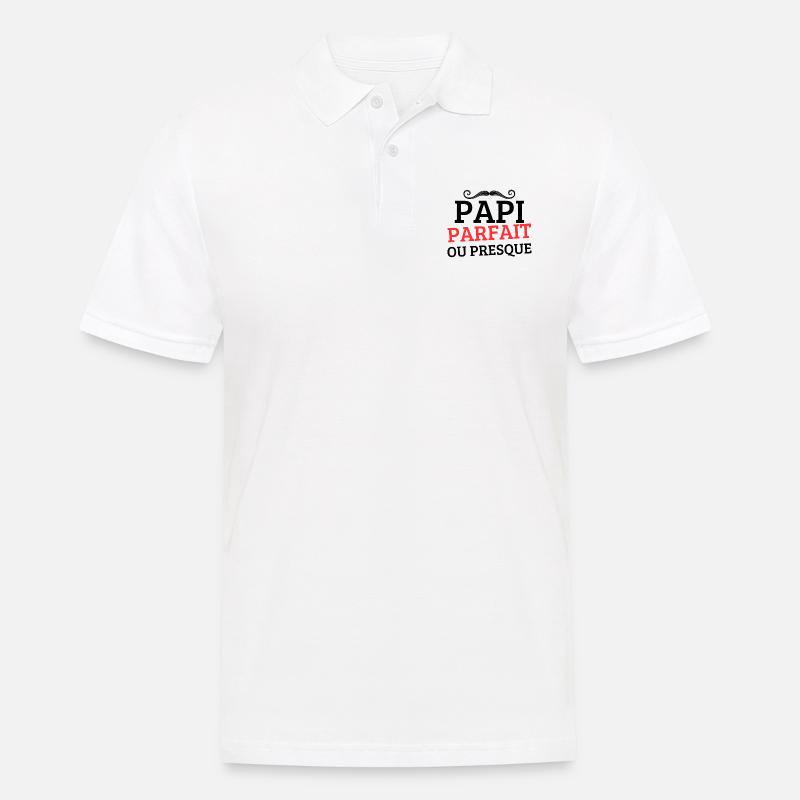 PAPI PERFEKT oder FAST PERFEKT - Männer Poloshirt - Weiß