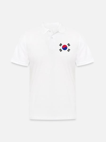 Korean Flag - Männer Poloshirt - Weiß