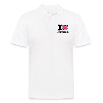 i Love Jesus_V1 - Men's Polo Shirt - white - Front - Kai (181cm)