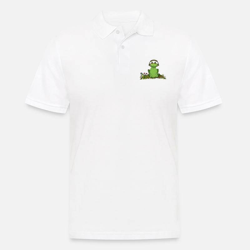 Frosch - Männer Poloshirt - Weiß