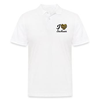 Ich liebe Sachsen - Männer Poloshirt - Weiß - Vorne - Kai (181cm)