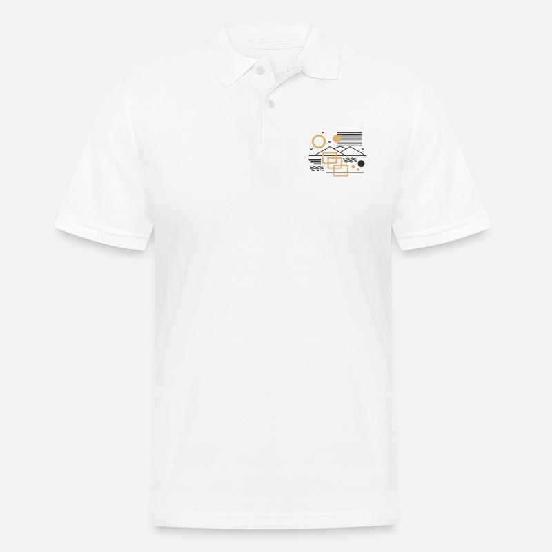 Sun and Mountain - Männer Poloshirt - Weiß