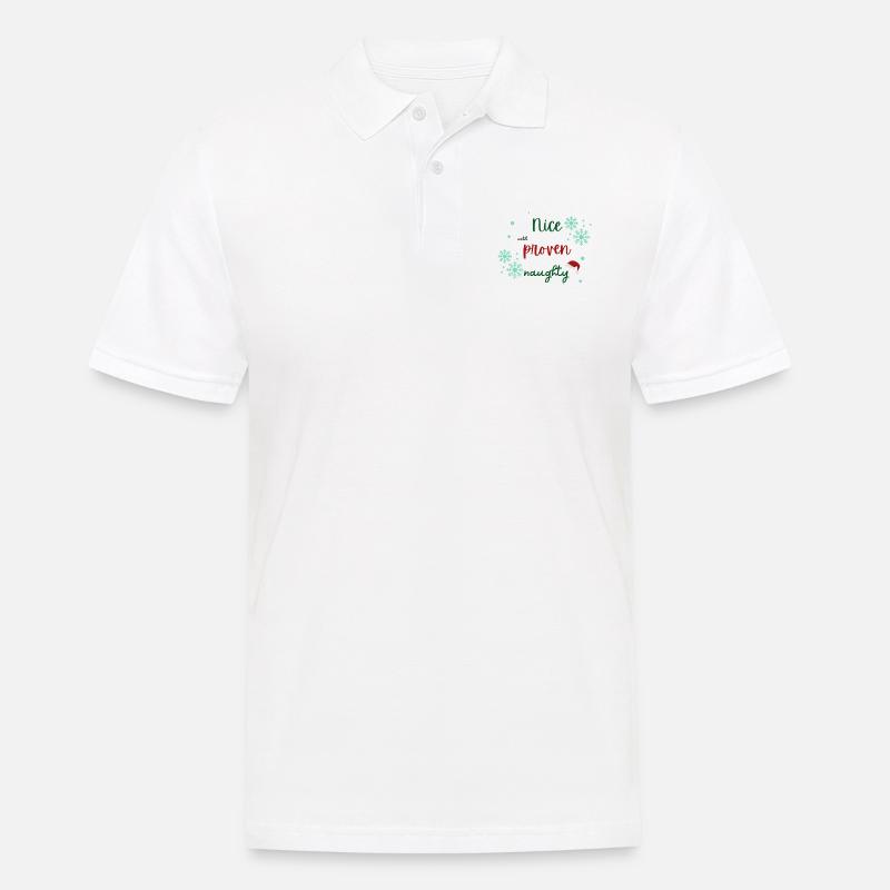 Nice until proven naughty Weihnachtspullover - Männer Poloshirt - Weiß
