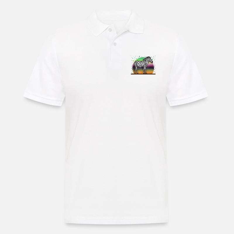 Zebra - Männer Poloshirt - Weiß