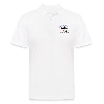 i hate people 002 - Männer Poloshirt - Weiß - Vorne - Kai (181cm)