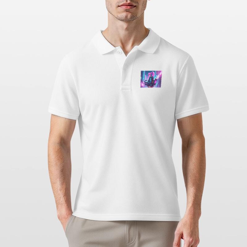 Cyber DJ Coder – Beats, Bytes & Blinks Männer Poloshirt