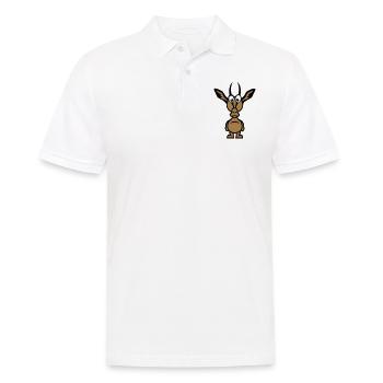lustiger gazellentiercharakter 111 - Männer Poloshirt - Weiß - Vorne - Kai (181cm)