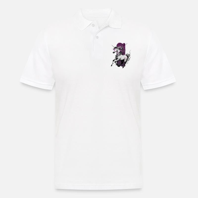 Galop éthéré : Licorne en cours d’exécution - Polo Homme - blanc