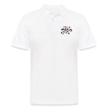 Noten und Sterne 3c - Männer Poloshirt - Weiß - Vorne - Kai (181cm)