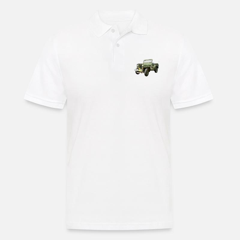 Willys Jeep Odtimer - Männer Poloshirt - Weiß