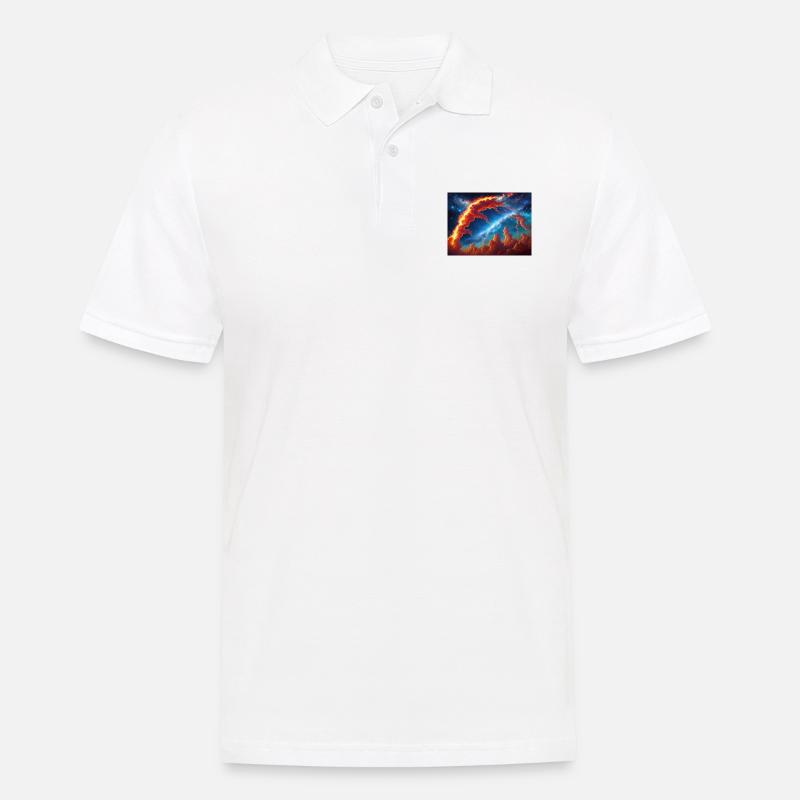 blue red sky - Männer Poloshirt - Weiß