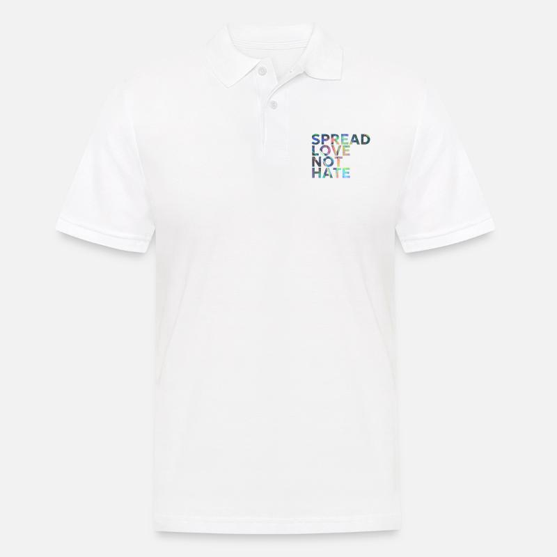 SPREAD LOVE NOT HATE - Männer Poloshirt - Weiß