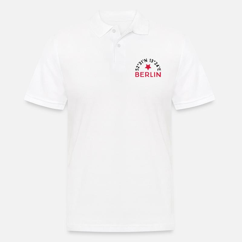 Berlin - Männer Poloshirt - Weiß