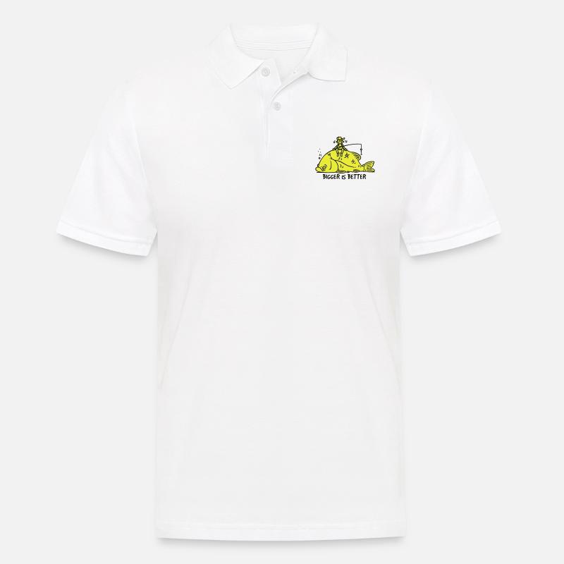 BIGGER IS BETTER - Männer Poloshirt - Weiß