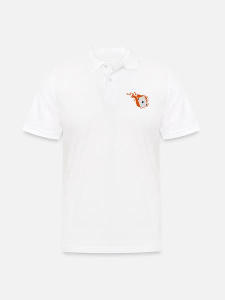 Karten-Poker-Karte als Flamm pique1 - Männer Poloshirt - Weiß