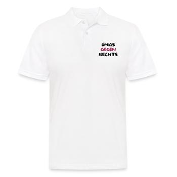 Omas gegen Rechts mittig - Männer Poloshirt - Weiß - Vorne - Kai (181cm)