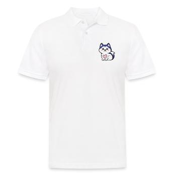 Husky süßes Herz Hund Geschenk Malamute - Männer Poloshirt - Weiß - Vorne - Kai (181cm)