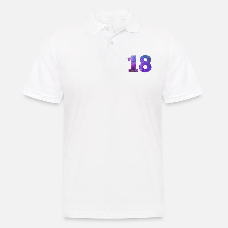 Number 18 galaxy - Men's Polo Shirt - white