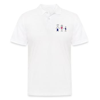 family_dad_and_mom_with_boy_3c - Männer Poloshirt - Weiß - Vorne - Kai (181cm)