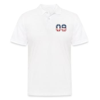 Number 09 USA - Men's Polo Shirt - white - Front - Kai (181cm)