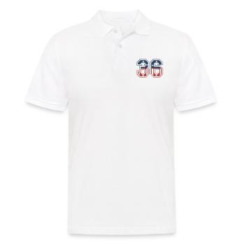 Number 36 USA - Men's Polo Shirt - white - Front - Kai (181cm)