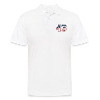 Number 43 USA - Men's Polo Shirt - white - Front - Kai (181cm)