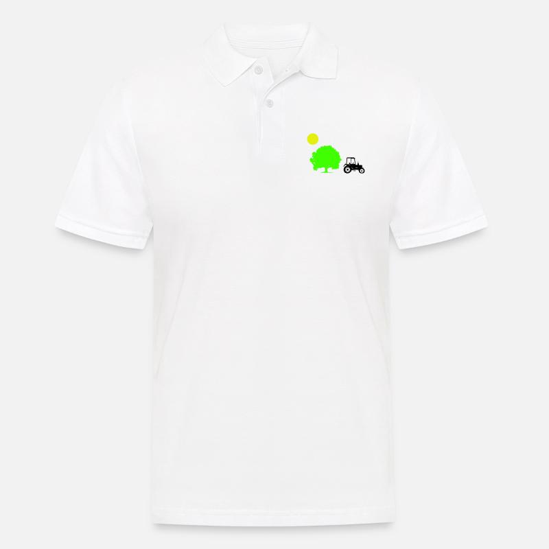 traktor - Männer Poloshirt - Weiß