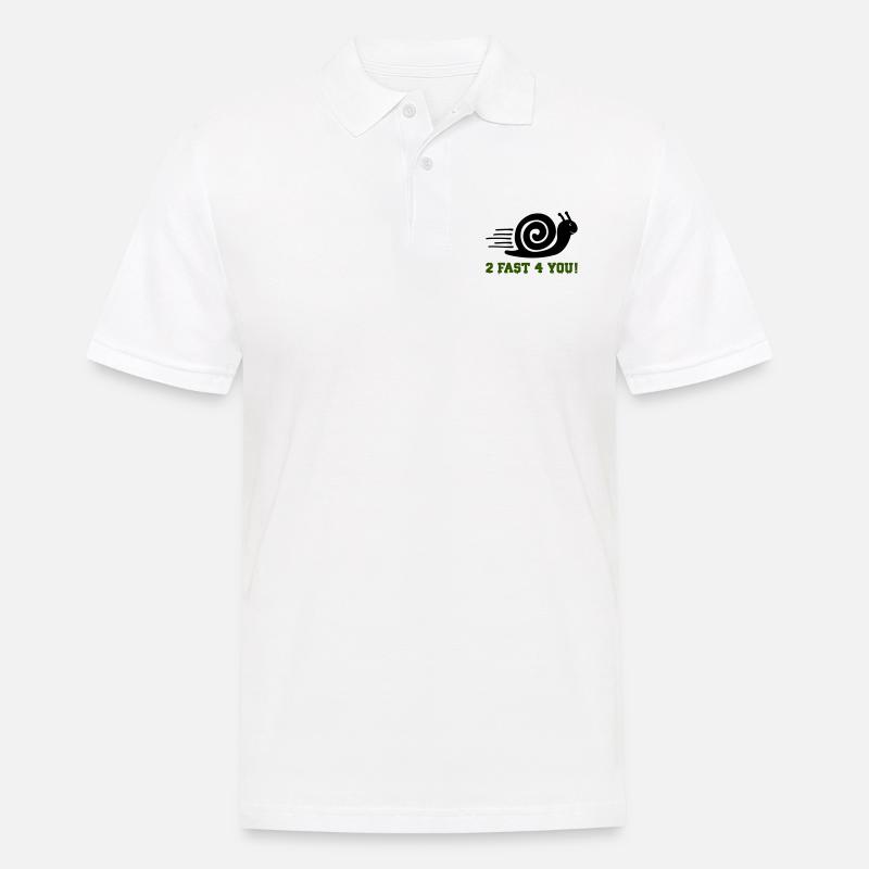 schnecke 2 fast - Männer Poloshirt - Weiß