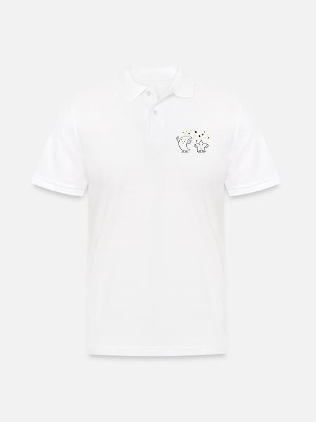 Moon and Stars Comic 02 - Men's Polo Shirt - white