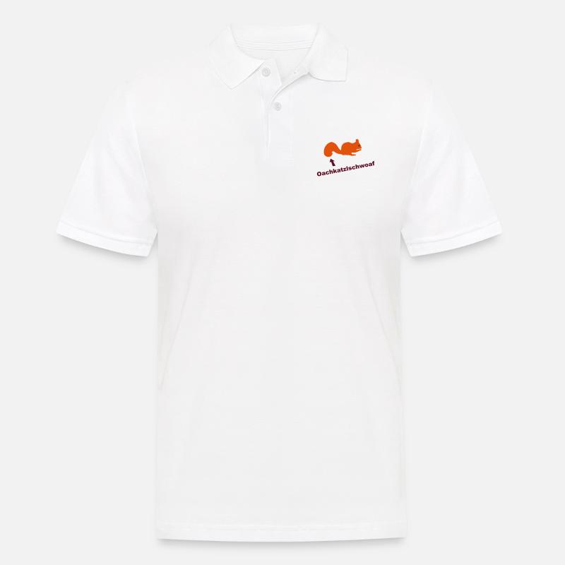 Oachkatzlschwoaf Eichhörnchen - Männer Poloshirt - Weiß