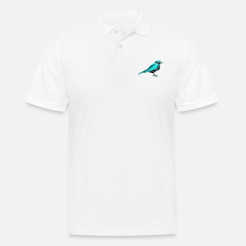Spatz Vogel Origami Polygon - Männer Poloshirt - Weiß