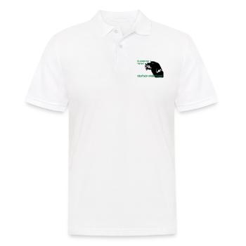 Portrait allemand Drahhaar avec texte - Polo Homme - blanc - Devant - Kai (181cm)