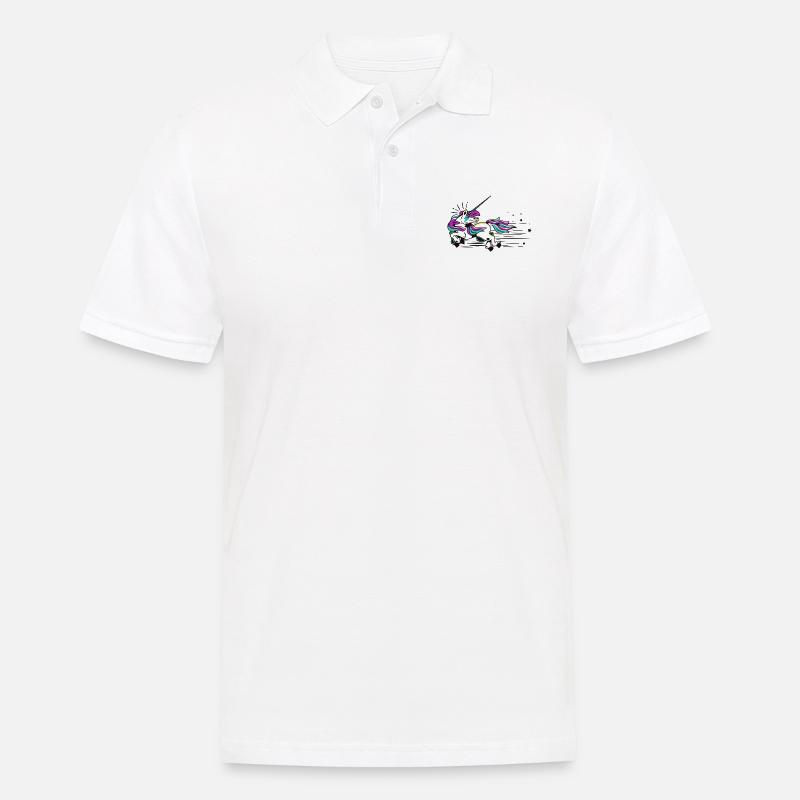 Fliegendes Einhorn - Männer Poloshirt - Weiß