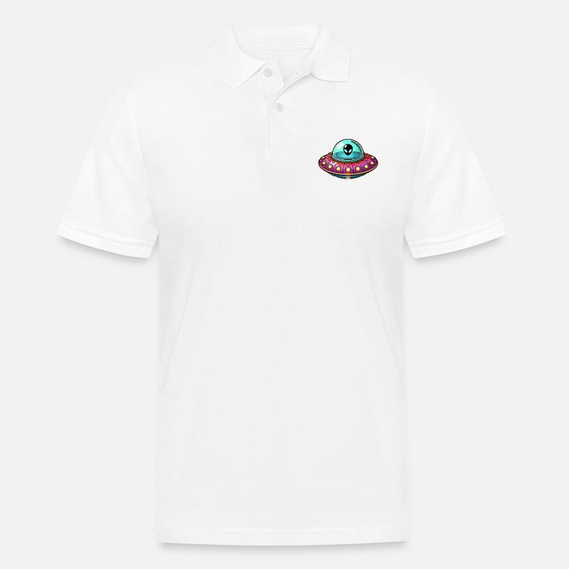 ufo comic - Männer Poloshirt - Weiß